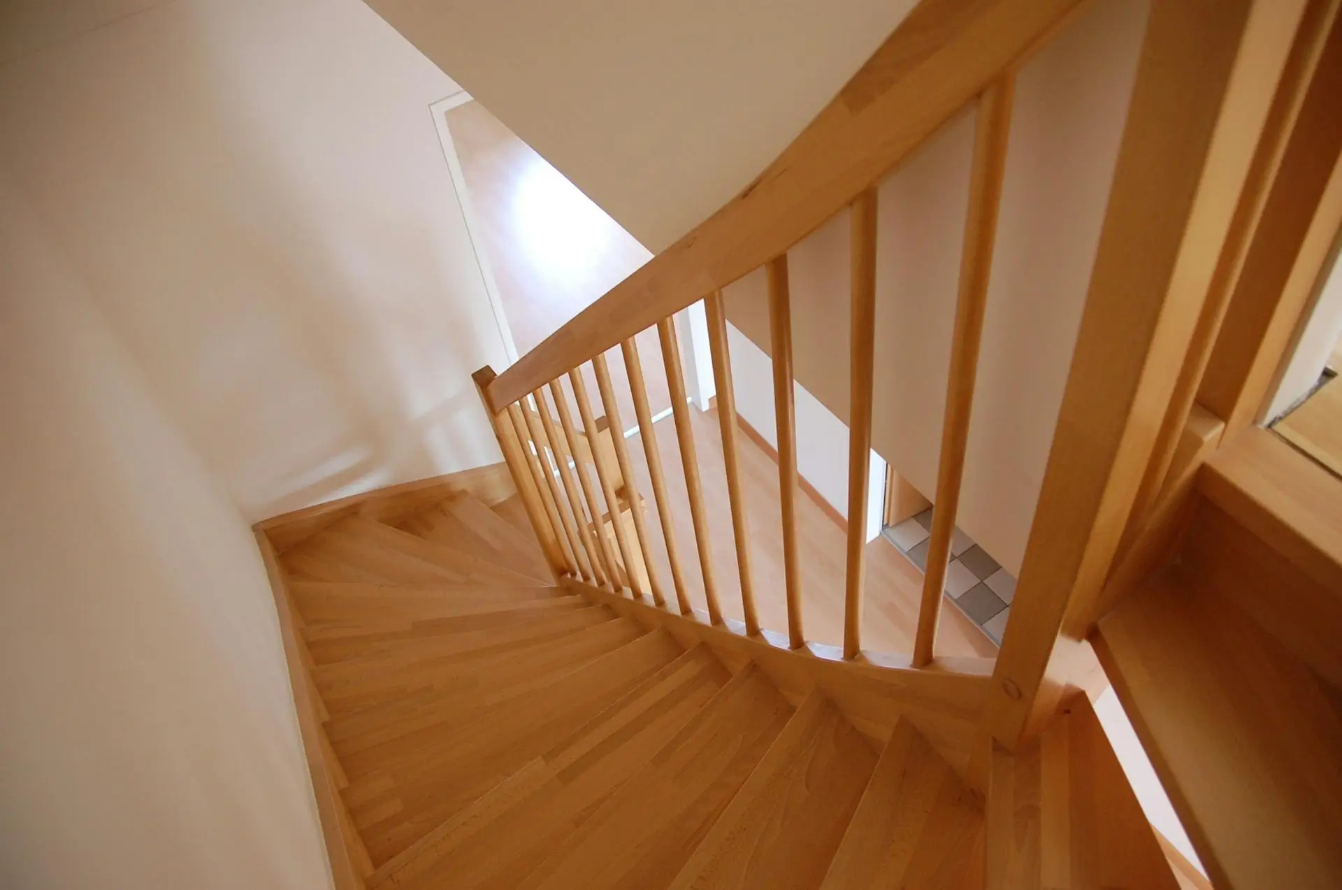 Hardwood staircase in a home